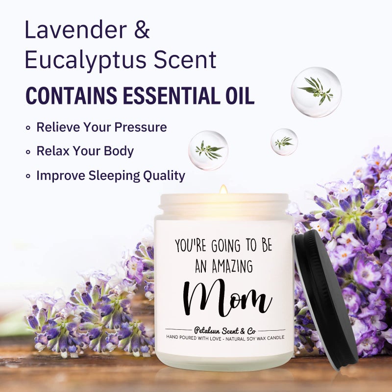 Petalsun New Mom Gifts for Women - Handmade Lavender Natural Soy Wax New Mom Candle  Pregnancy Must Haves  Mom to Be Gift  Pregnancy Gifts for Expecting Mom - Image 4